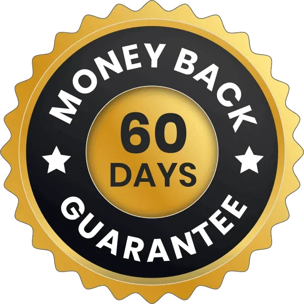 60-day money-back guarantee seal
